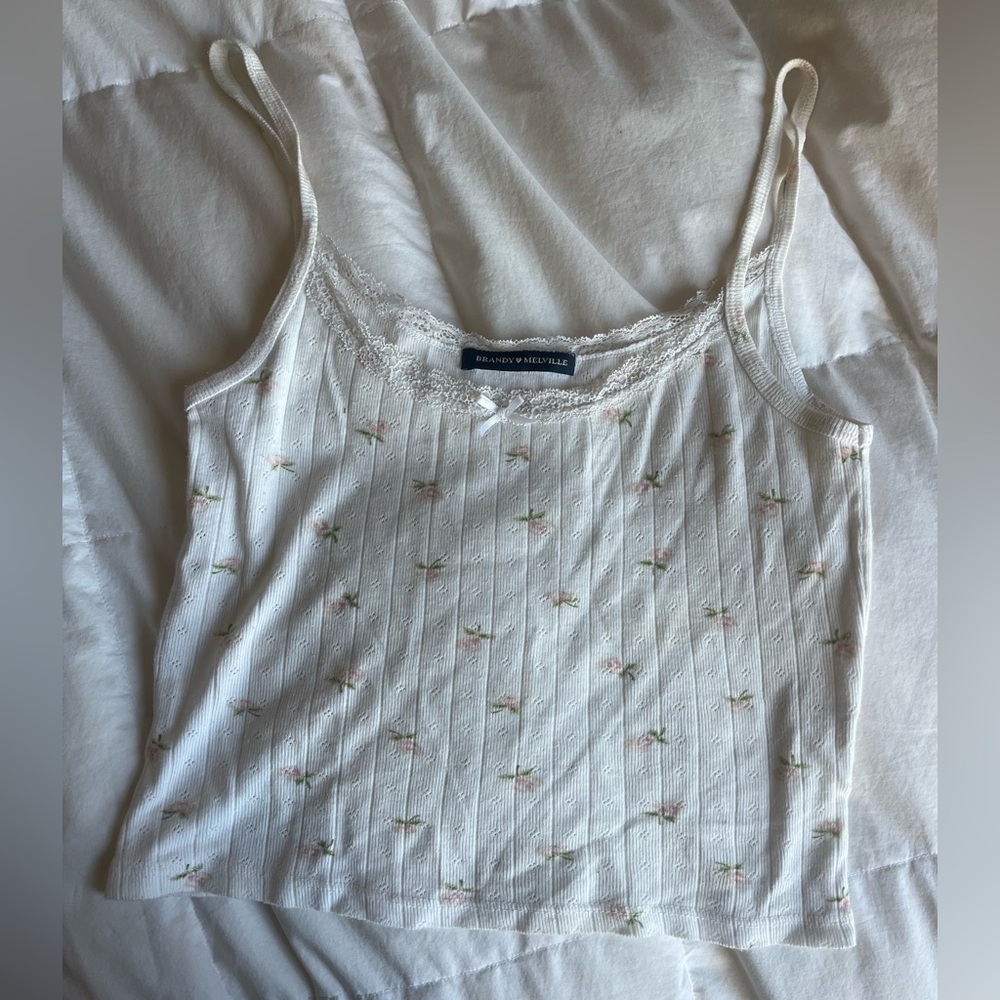 Brandy Melville White Floral Women's Cami